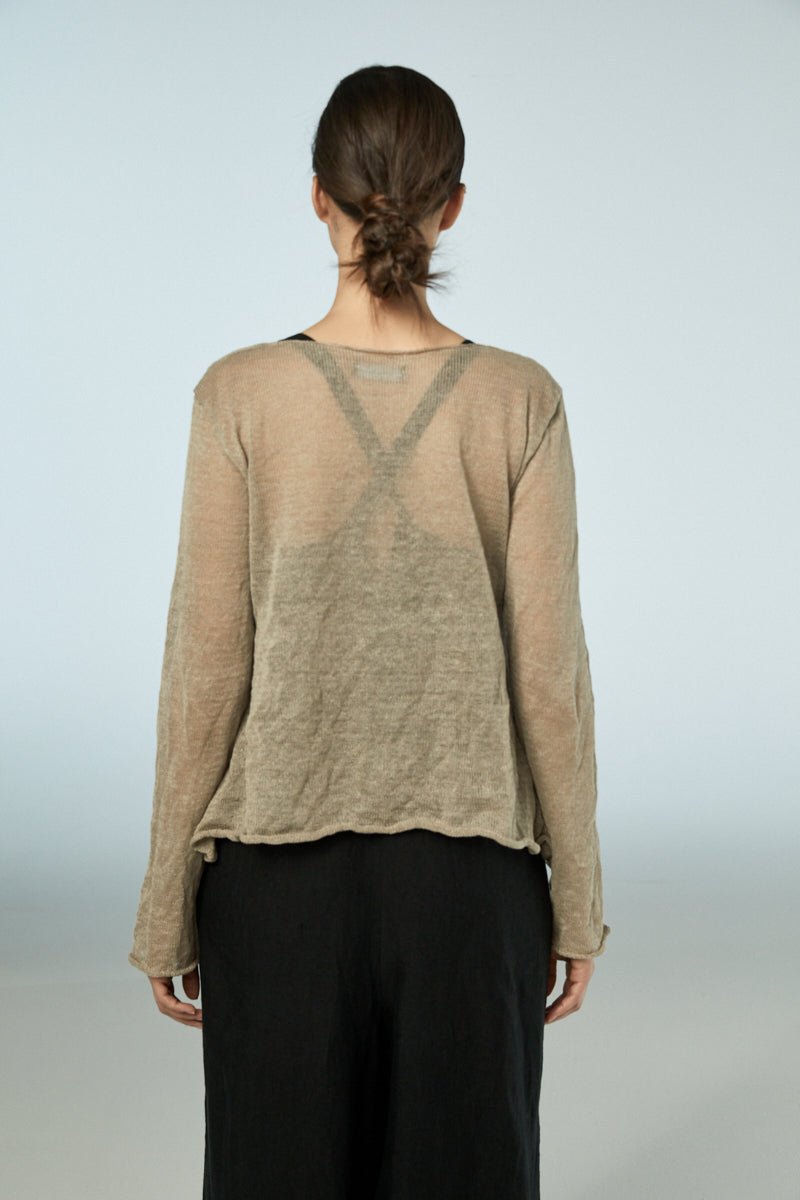 NeiramiNeirami Top Button Cardigan BeigeClothingBeige - Blue Water Clothing