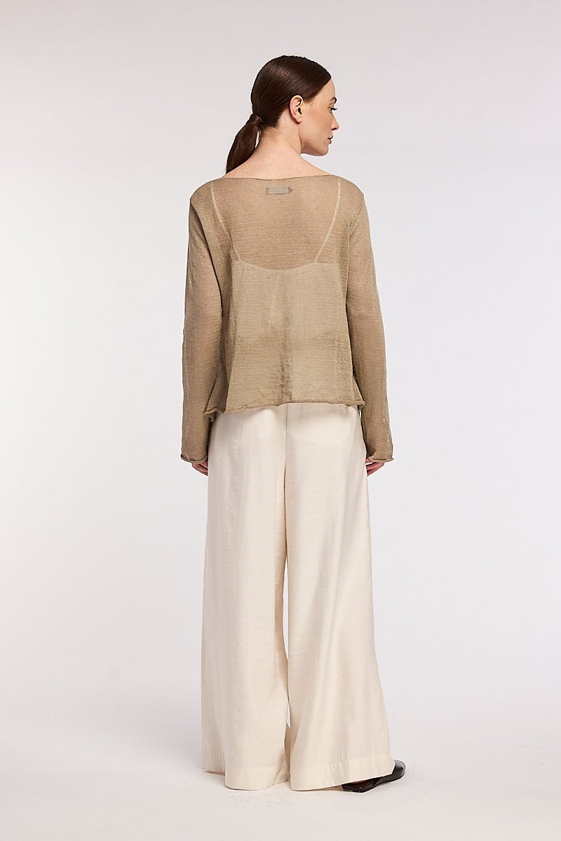 NeiramiNeirami Top Button Cardigan BeigeClothingBeige - Blue Water Clothing