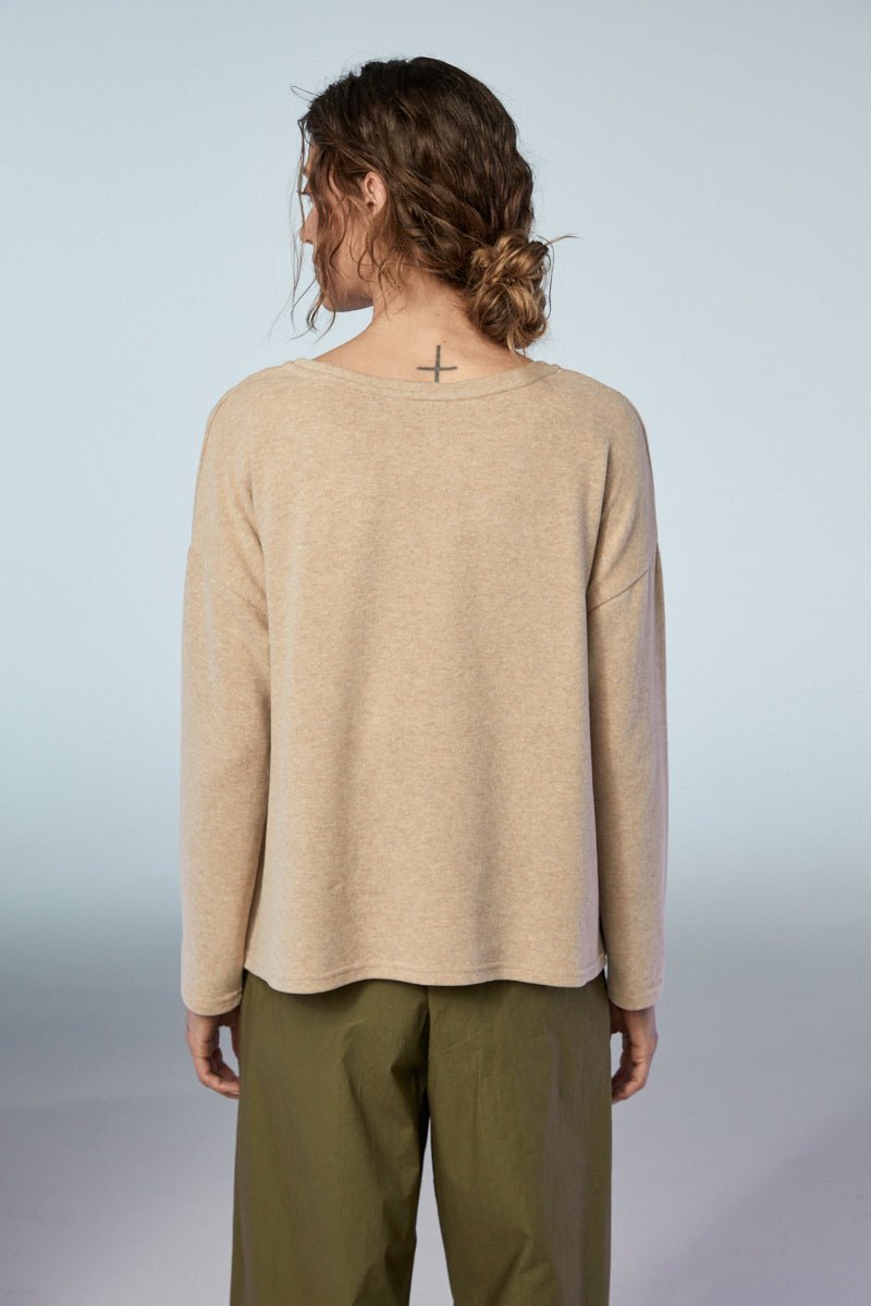 NeiramiNeirami V - Neck Sweater SandClothingSand - Blue Water Clothing