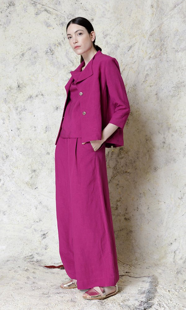 NeiramiNeirami Wide leg Pleated TrouserPantsOrchidea - Blue Water Clothing