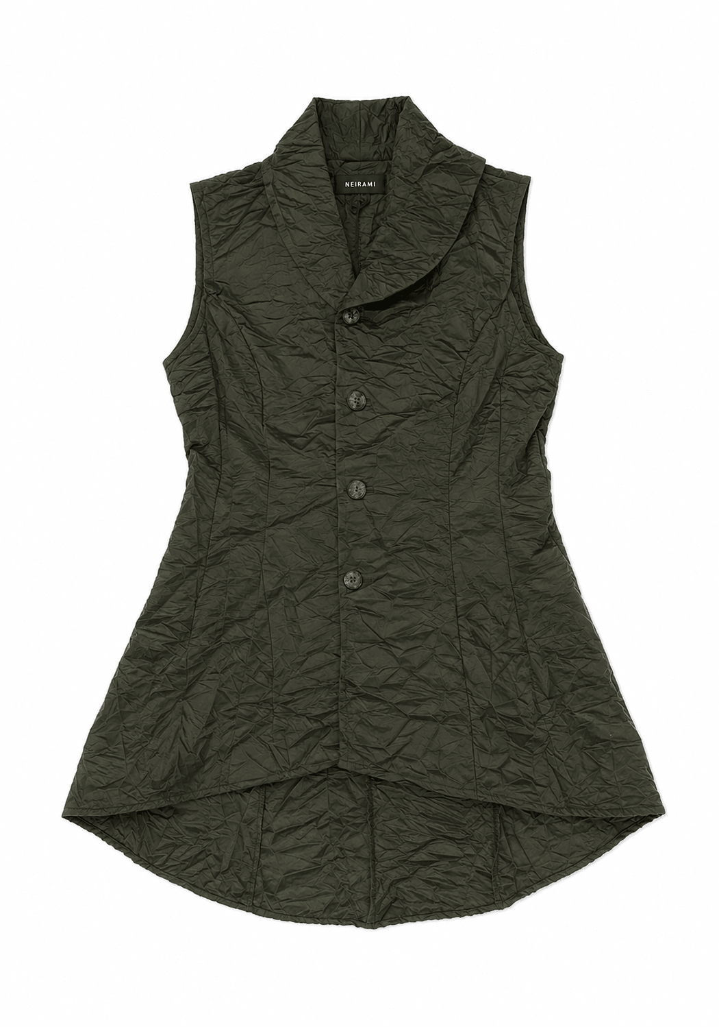 NeiramiNeirami Long Flared Gilet KhakiGiletKhaki - Blue Water Clothing