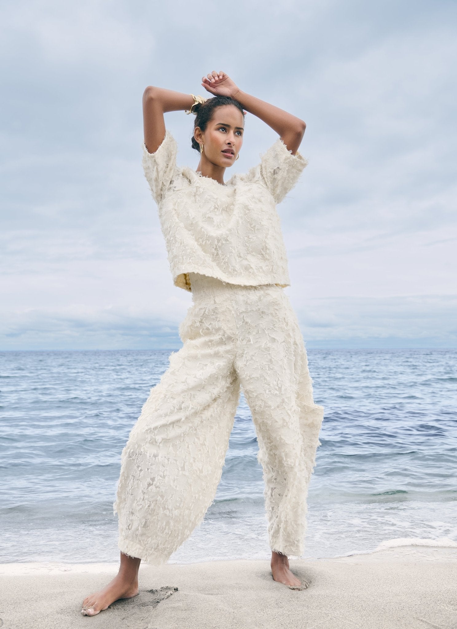 NoenNoen Trousers 81456ClothingCream - Blue Water Clothing