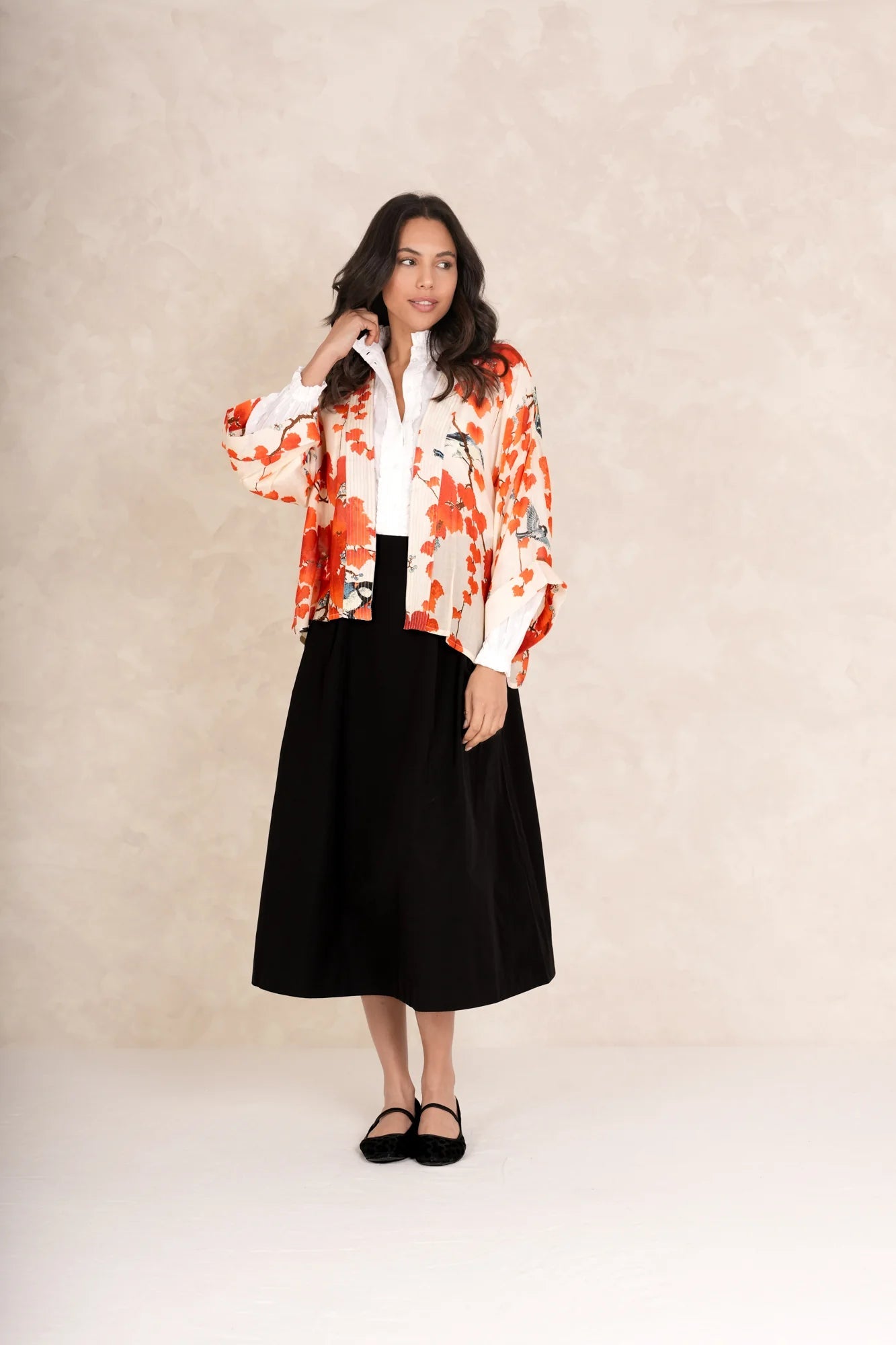 One Hundred Stars Acer Red Kimono - Blue Water Clothing
