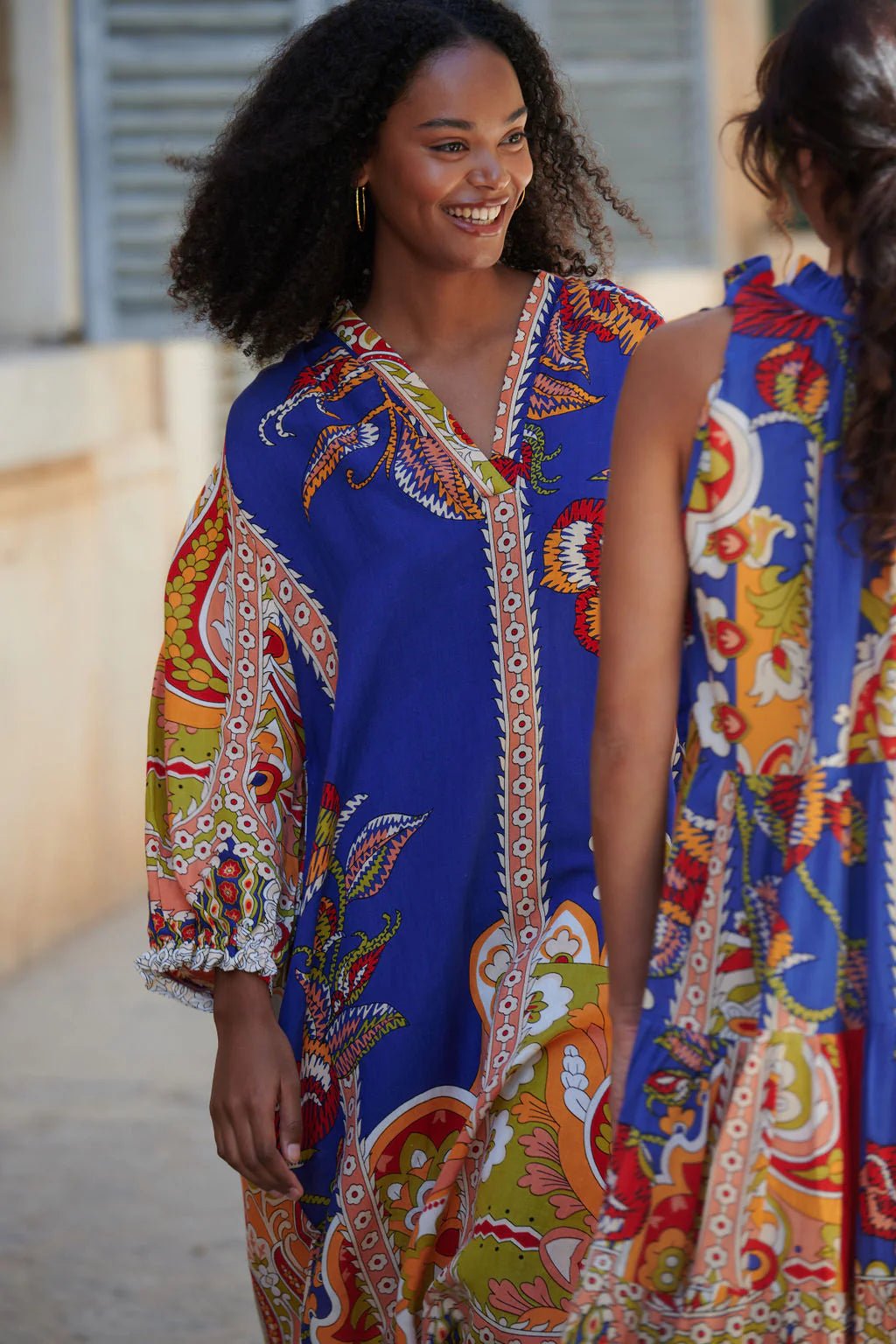 One Hundred Stars Carnival Cobalt Raglan Dress - Blue Water Clothing