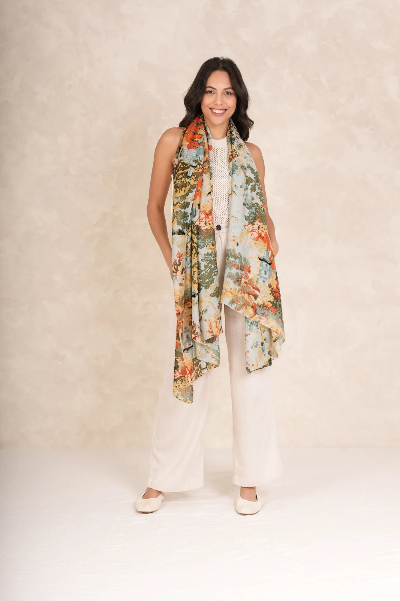 One Hundred StarsOne Hundred Stars China Tree Aqua ScarfAccessories - Blue Water Clothing