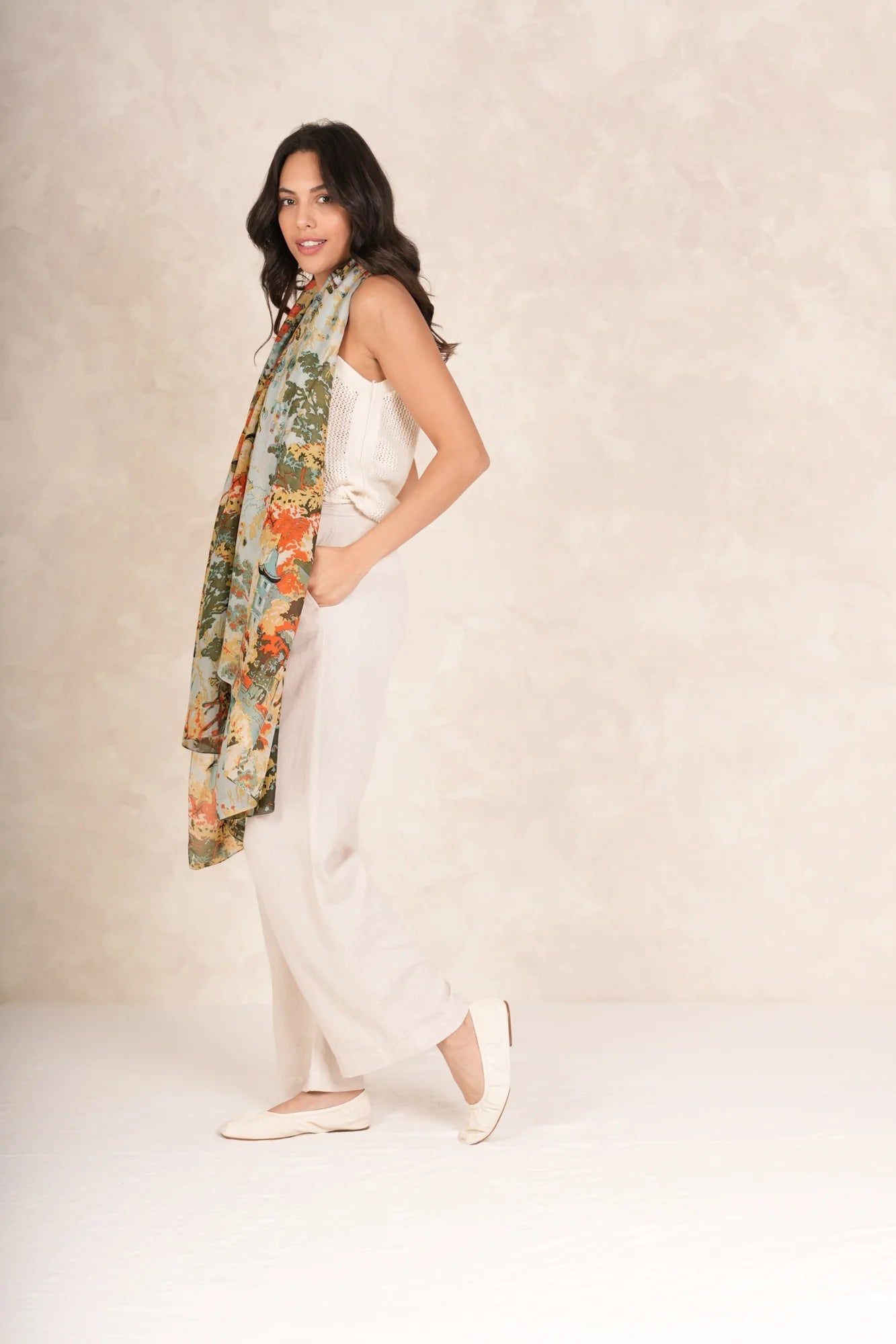 One Hundred StarsOne Hundred Stars China Tree Aqua ScarfAccessories - Blue Water Clothing