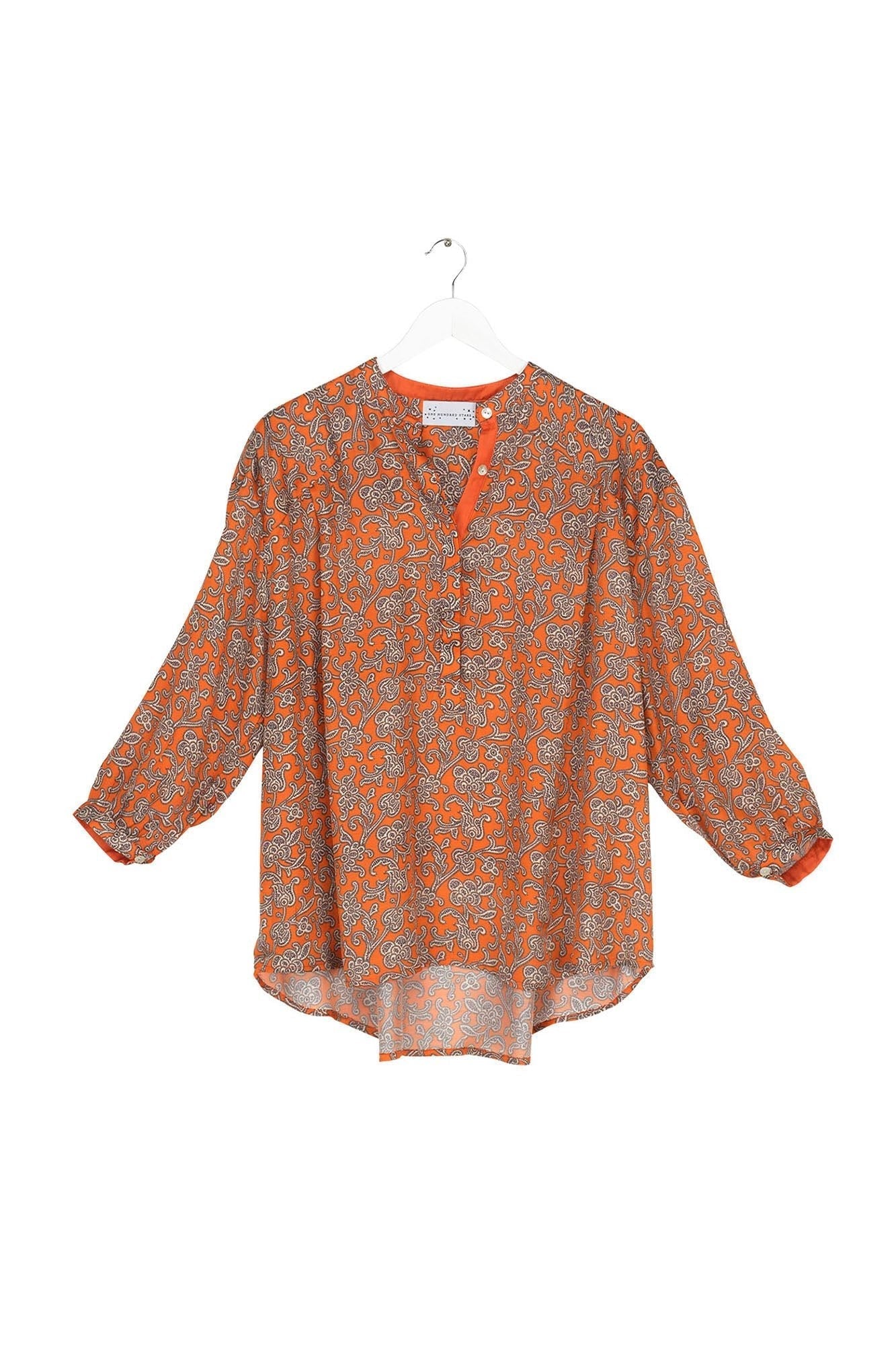 One Hundred StarsOne Hundred Stars Darcy ShirtClothingFloral Paisley Orange - Blue Water Clothing