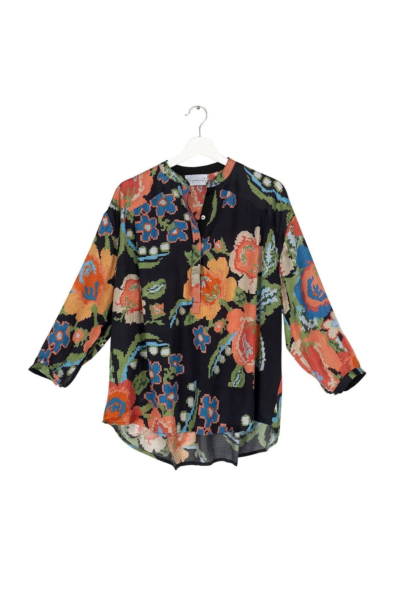 One Hundred StarsOne Hundred Stars Darcy ShirtClothingWoven Flower Black - Blue Water Clothing