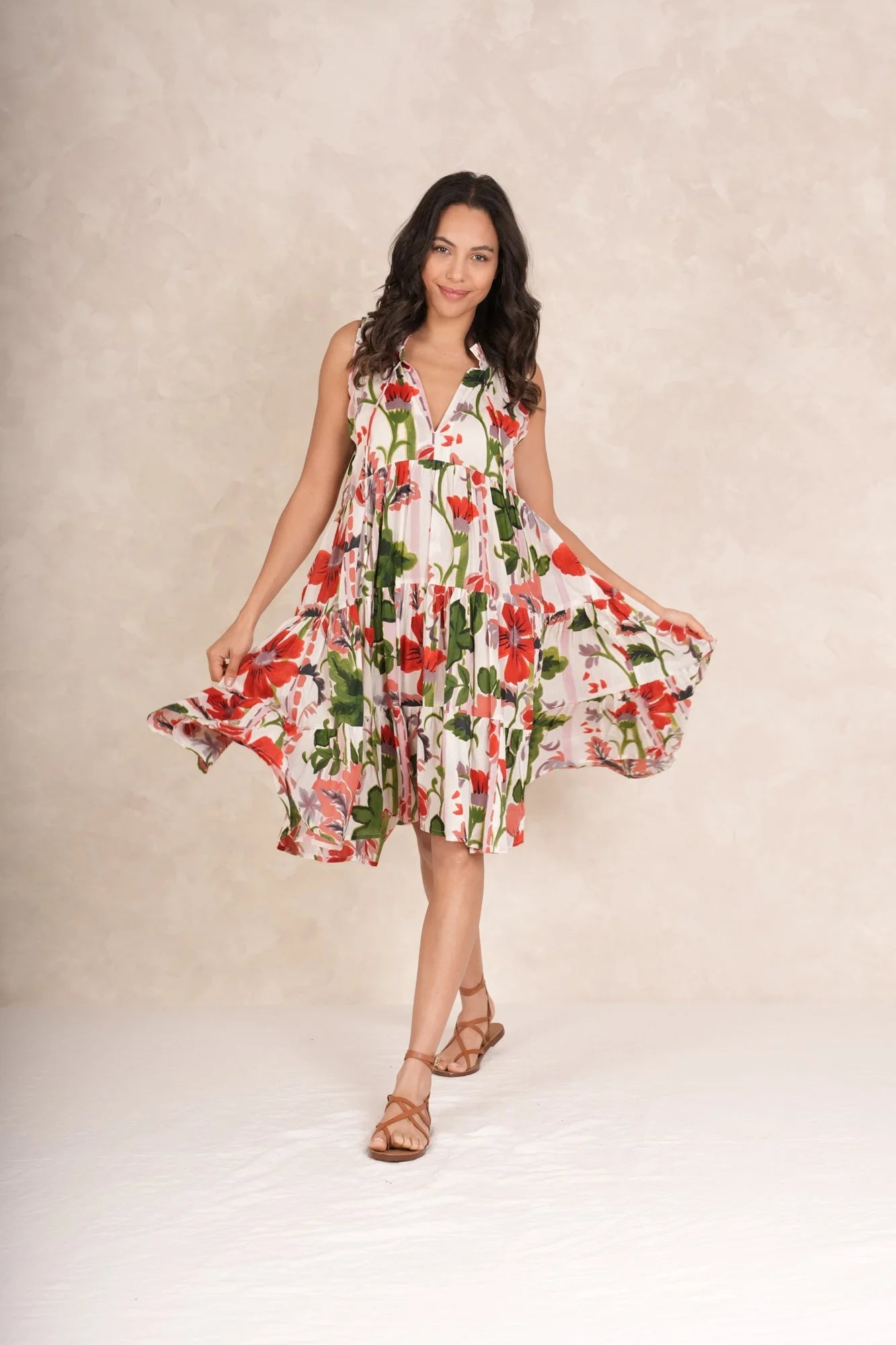 One Hundred Stars Poppy Red Frill Dress - Blue Water Clothing
