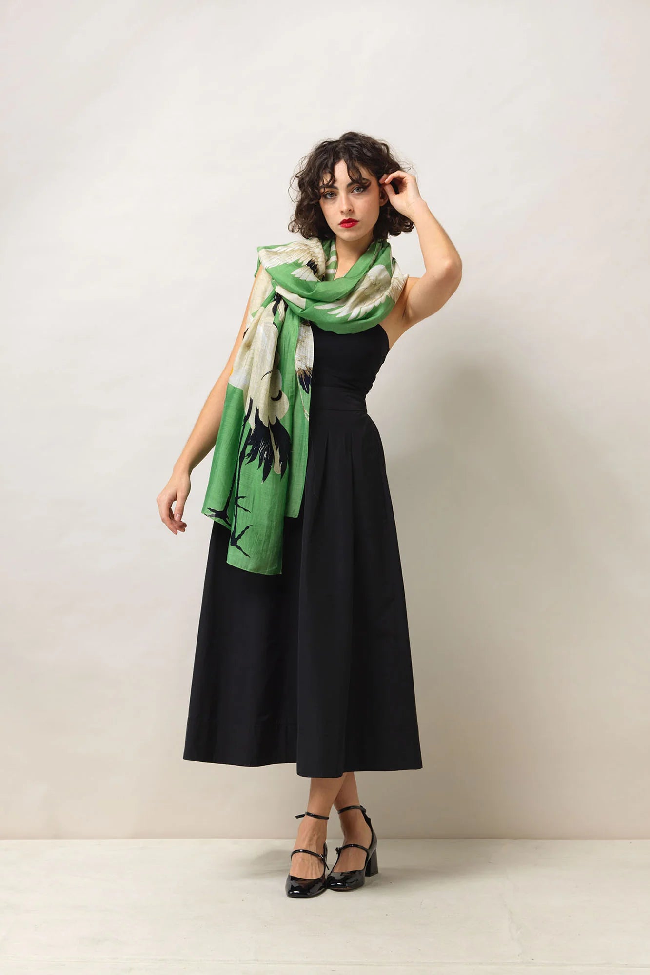 One Hundred Stars Storck Pea Green Scarf - Blue Water Clothing