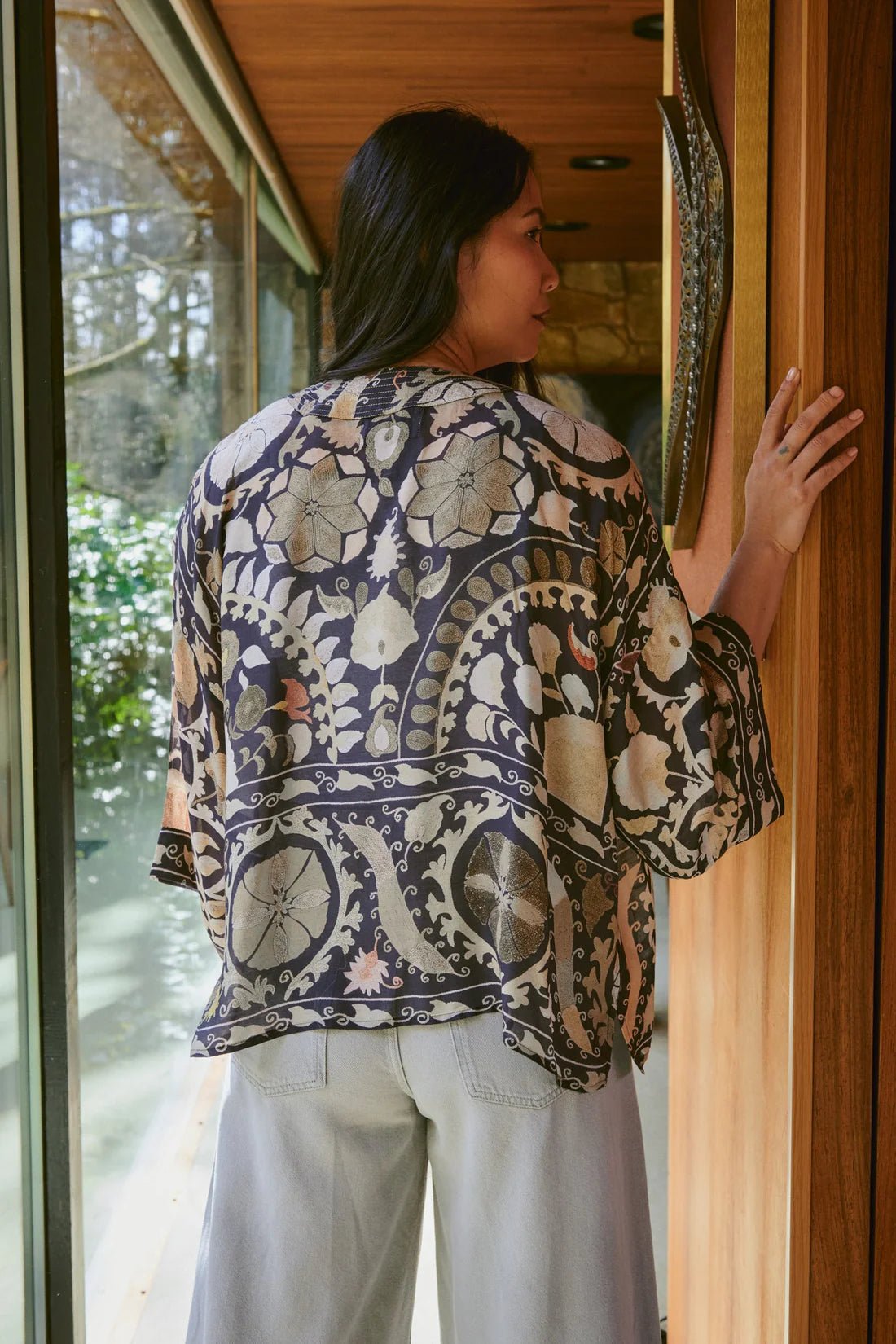 One Hundred StarsOne Hundred Stars Susani Charcoal KimonoClothingCharcoal - Blue Water Clothing