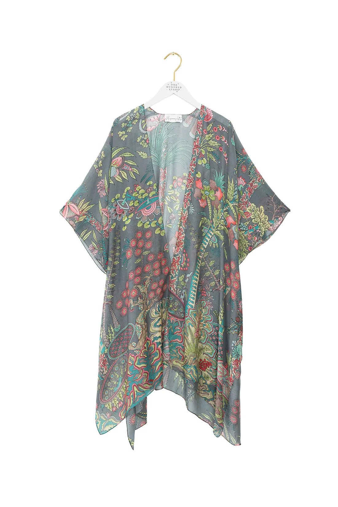 One Hundred StarsOne Hundred Stars Boho Garden Grey ThrowoverTops - Blue Water Clothing