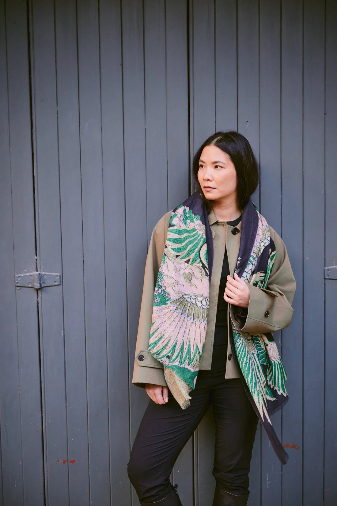 One Hundred StarsOne Hundred Stars Crane Wool ScarfAccessories - Blue Water Clothing