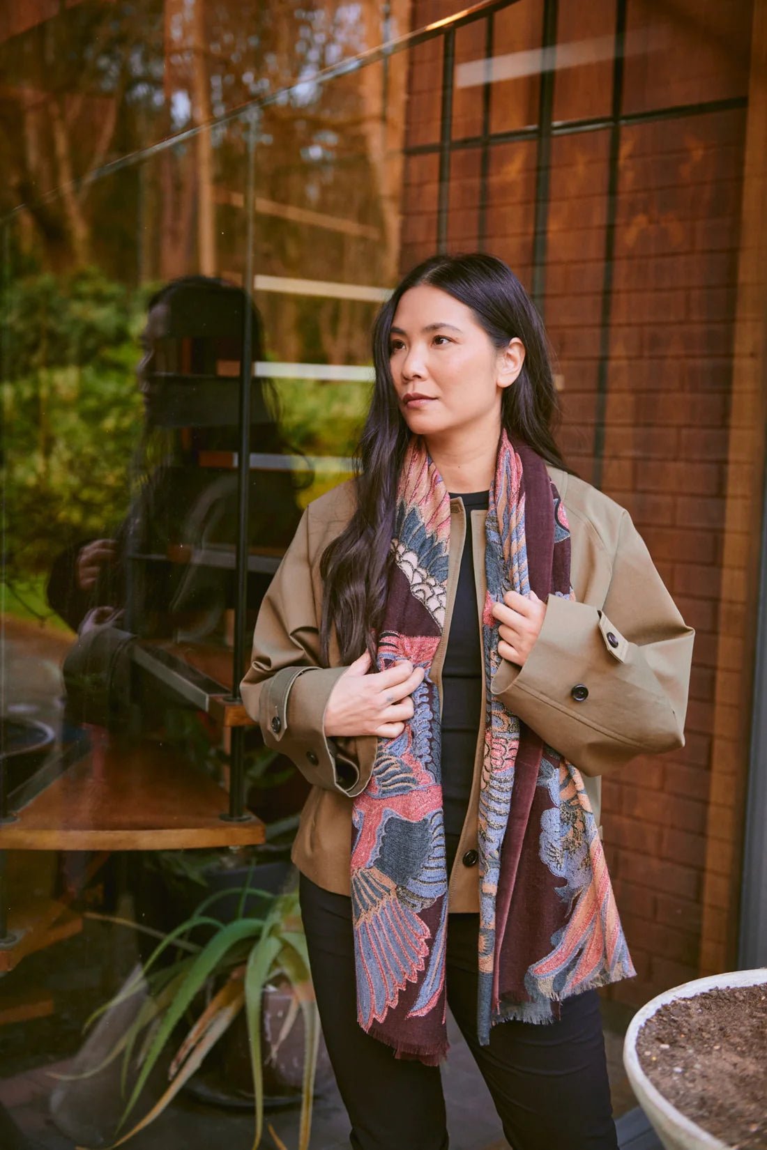 One Hundred StarsOne Hundred Stars Crane Wool ScarfAccessories - Blue Water Clothing