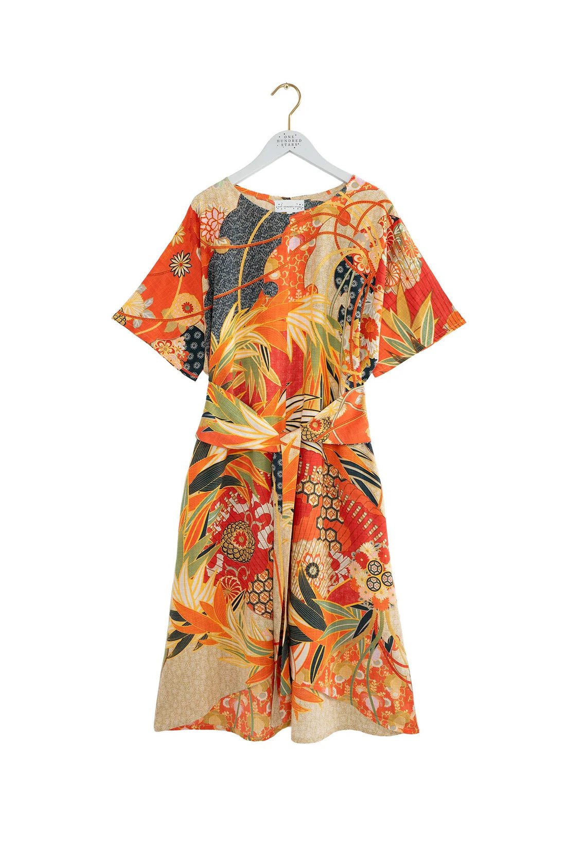 One Hundred StarsOne Hundred Stars Fans Scarlet Obi DressDresses - Blue Water Clothing