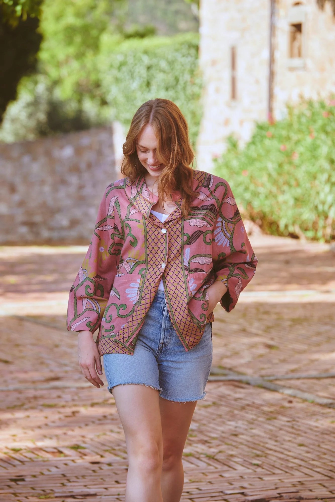 One Hundred StarsOne Hundred Stars Giant Kantha Dusk Summer JacketCoats & Jackets - Blue Water Clothing