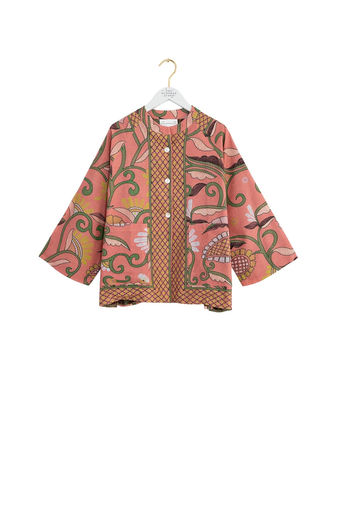 One Hundred StarsOne Hundred Stars Giant Kantha Dusk Summer JacketCoats & Jackets - Blue Water Clothing