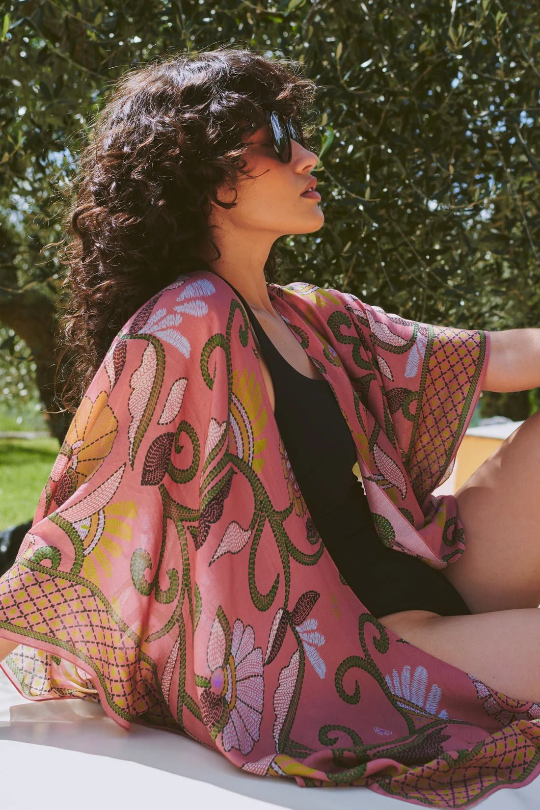 One Hundred StarsOne Hundred Stars Giant Kantha Dusk ThrowoverTops - Blue Water Clothing