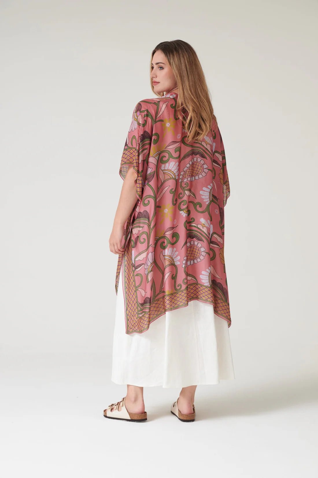 One Hundred StarsOne Hundred Stars Giant Kantha Dusk ThrowoverTops - Blue Water Clothing