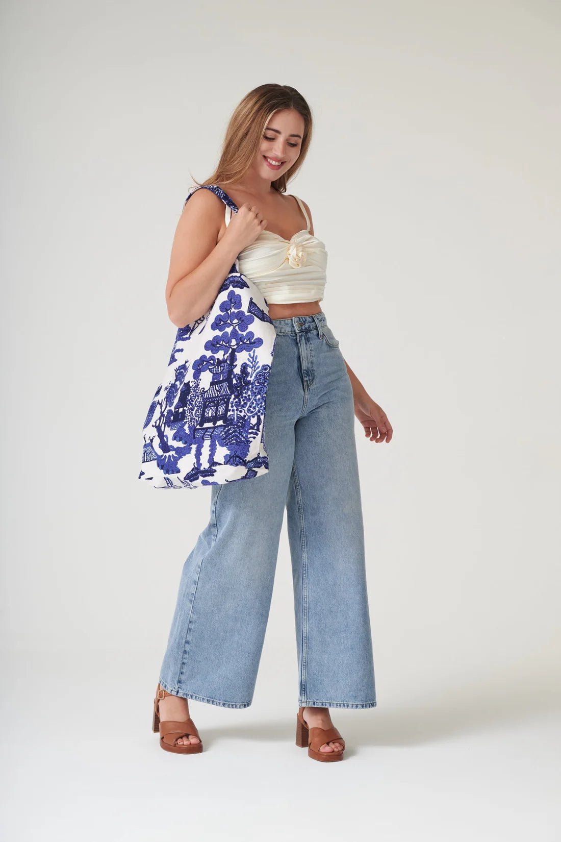 One Hundred StarsOne Hundred Stars Giant Willow Blue Canvas BagAccessories - Blue Water Clothing