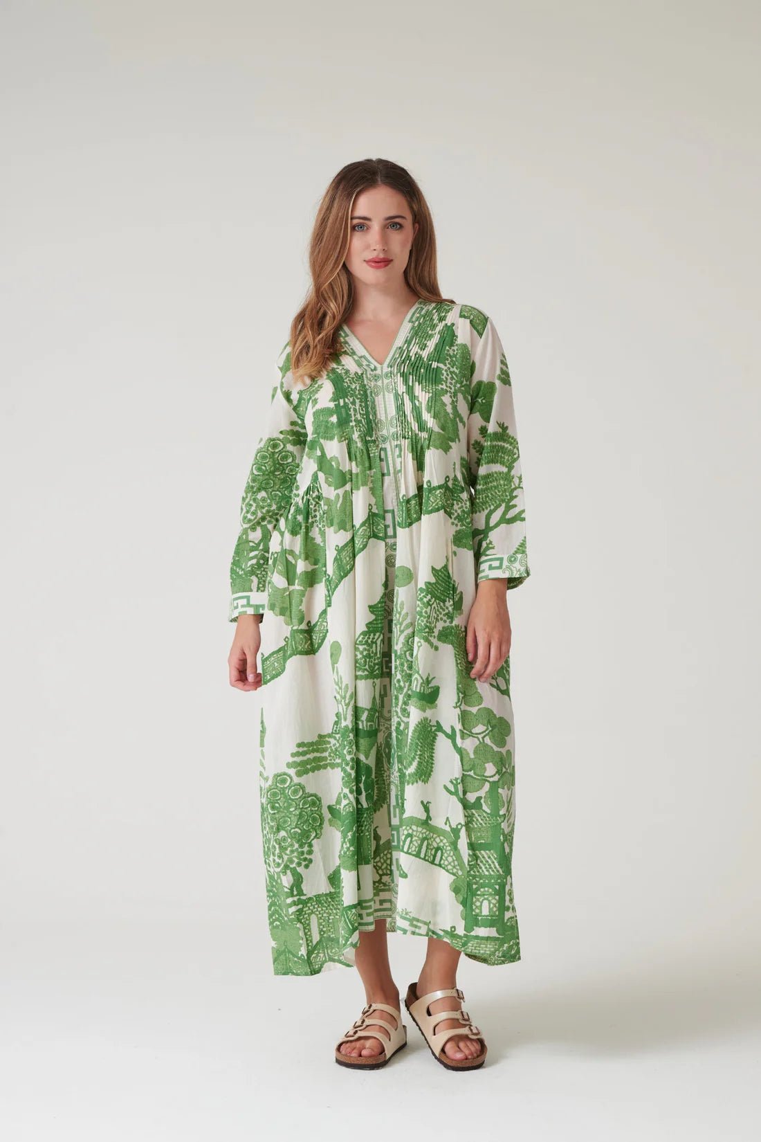 One Hundred StarsOne Hundred Stars Giant Willow Green Pinch PleatDresses - Blue Water Clothing