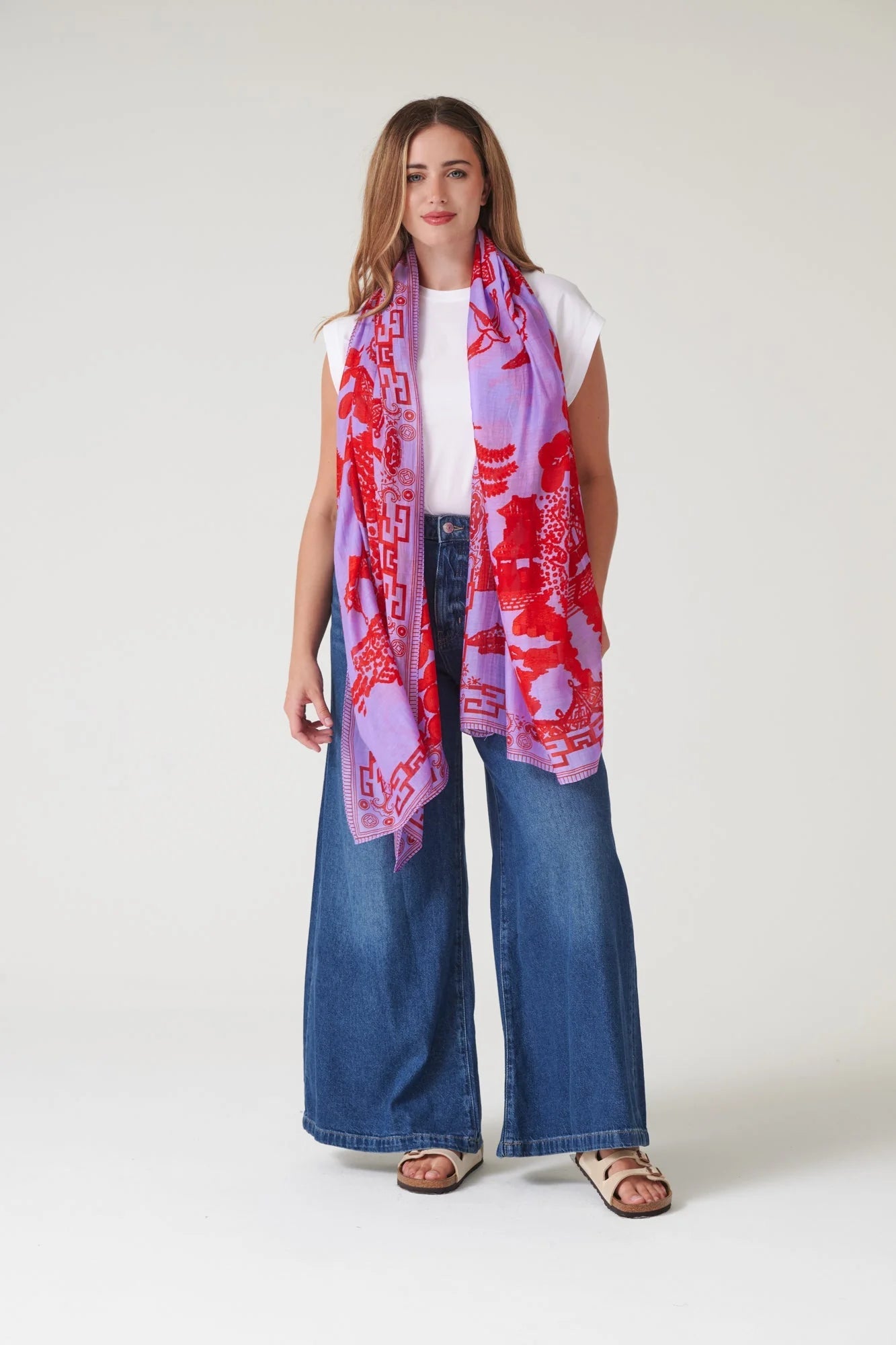 One Hundred StarsOne Hundred Stars Giant Willow Violet ScarfAccessories - Blue Water Clothing