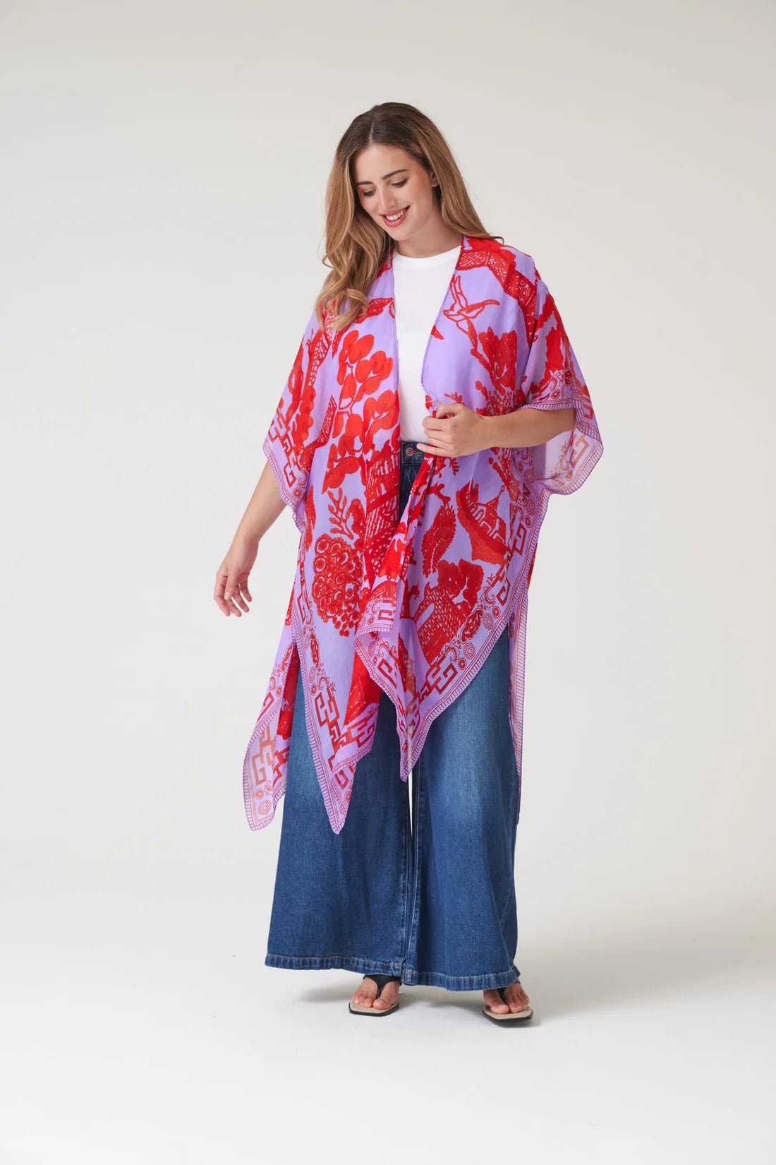 One Hundred StarsOne Hundred Stars Giant Willow Violet ThrowoverTops - Blue Water Clothing