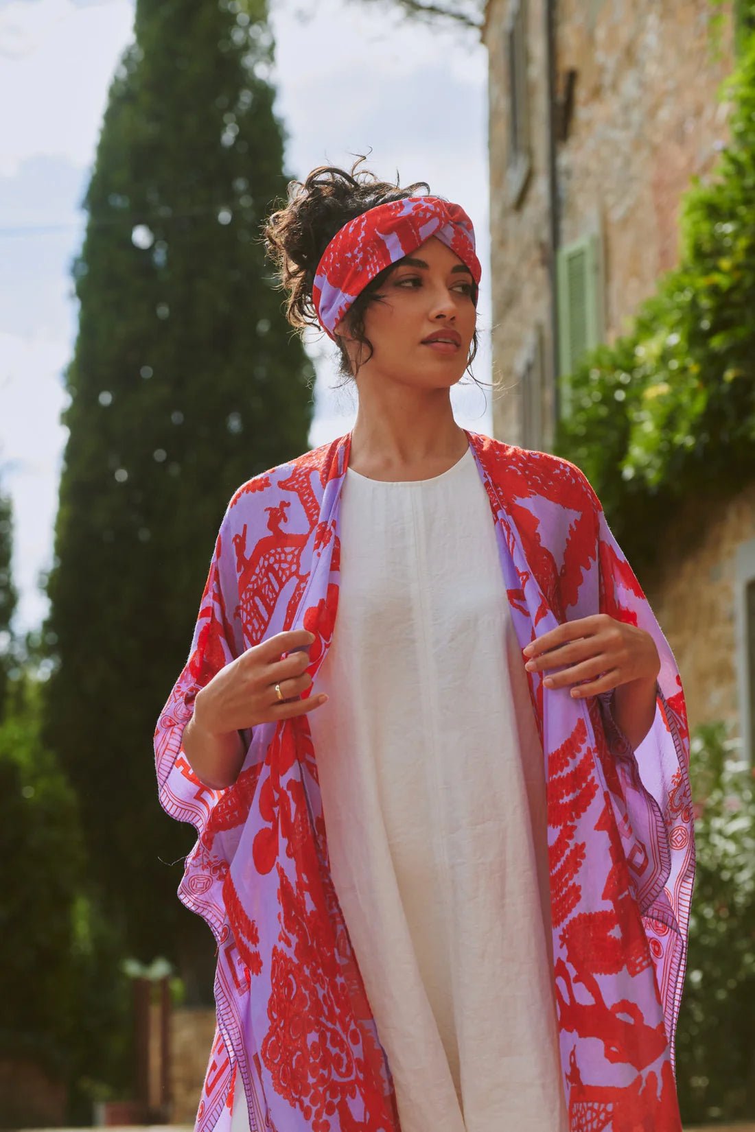 One Hundred StarsOne Hundred Stars Giant Willow Violet ThrowoverTops - Blue Water Clothing