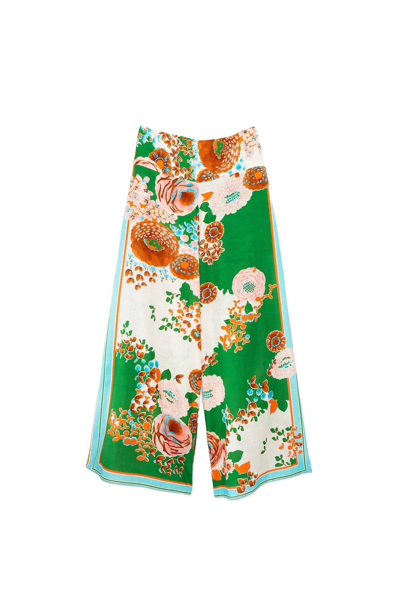 One Hundred StarsOne Hundred Stars Kitsch Bouquet Palazzo PantsBottoms - Blue Water Clothing