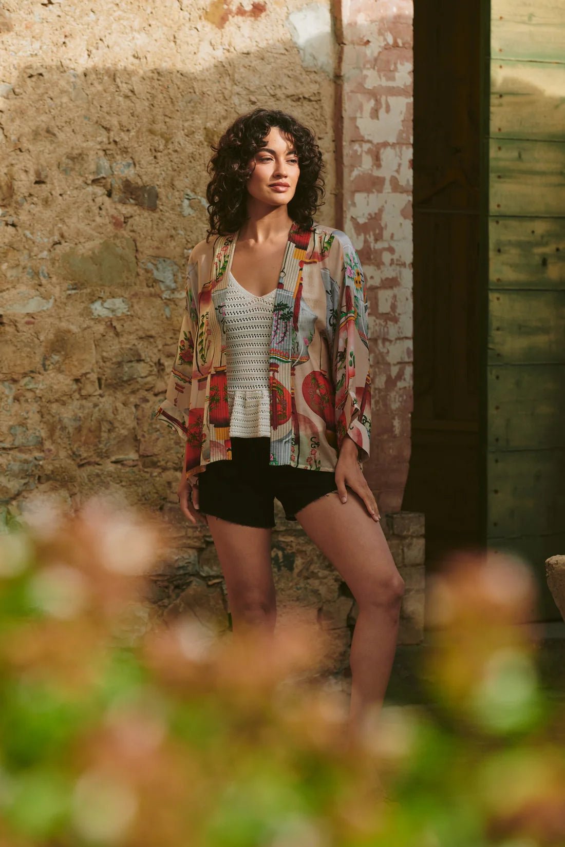 One Hundred StarsOne Hundred Stars Lanterns Red KimonoTops - Blue Water Clothing