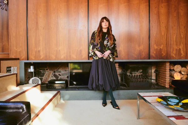 One Hundred StarsOne Hundred Stars Orchid Black Crepe KimonoTops - Blue Water Clothing