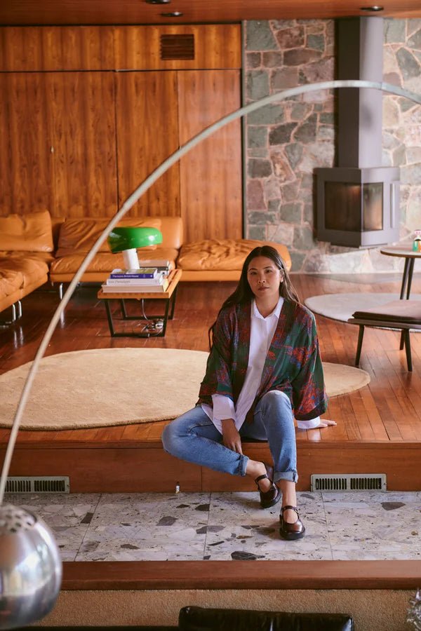 One Hundred StarsOne Hundred Stars Pagoda Forest KimonoTops - Blue Water Clothing