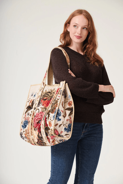 One Hundred StarsOne Hundred Stars Primula Stone Velvet Tote BagBagsStone - Blue Water Clothing