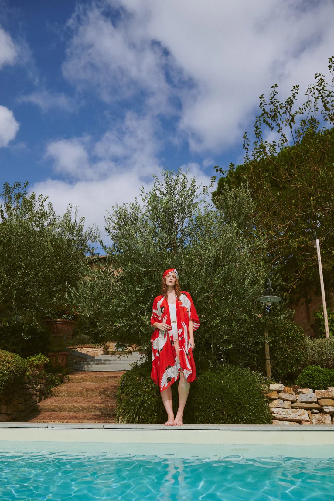 One Hundred StarsOne Hundred Stars Stork Scarlet ThrowoverTops - Blue Water Clothing