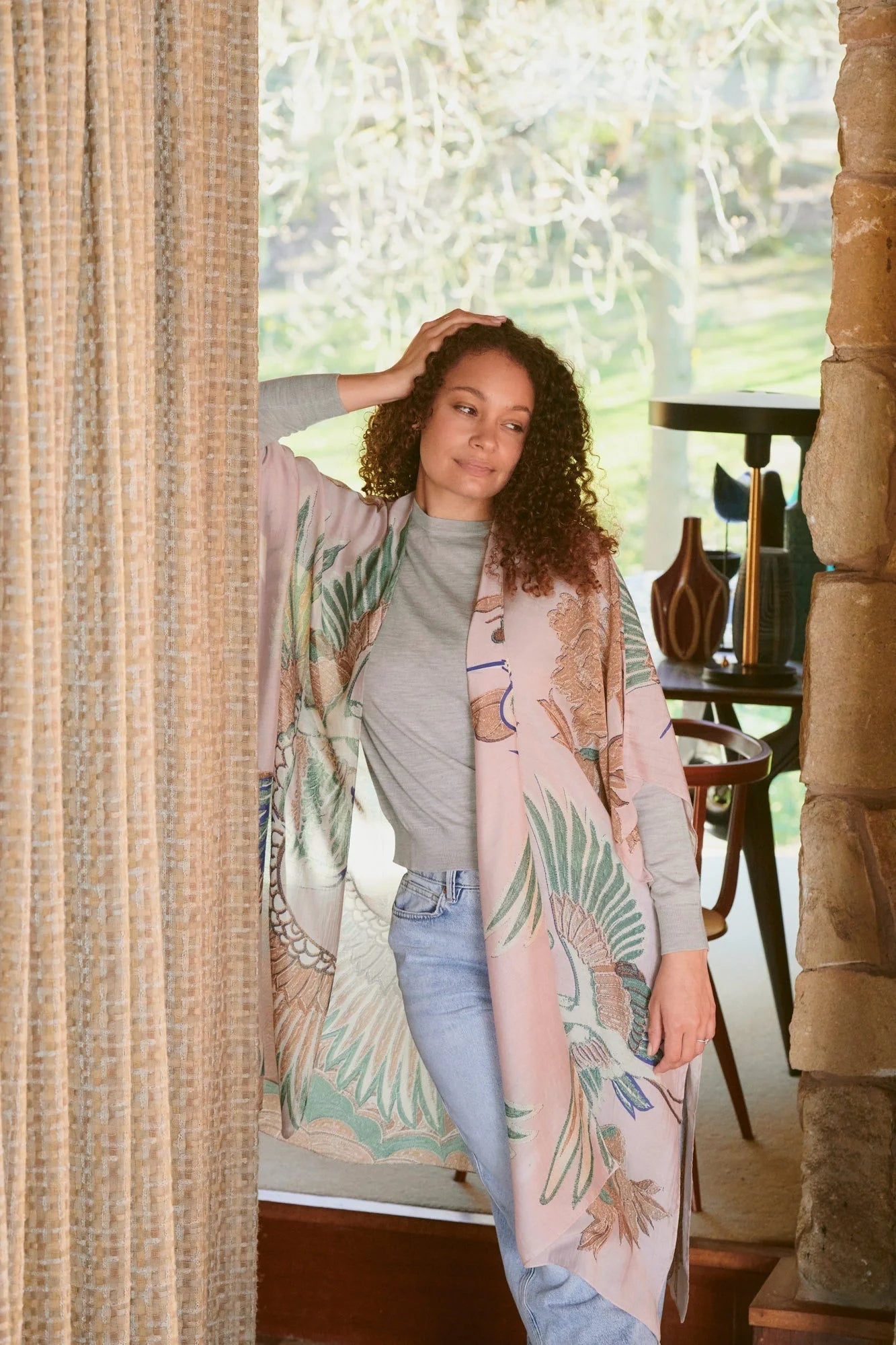 One Hundred StarsOne Hundred Stars Throwover Crane Plaster PinkTops - Blue Water Clothing