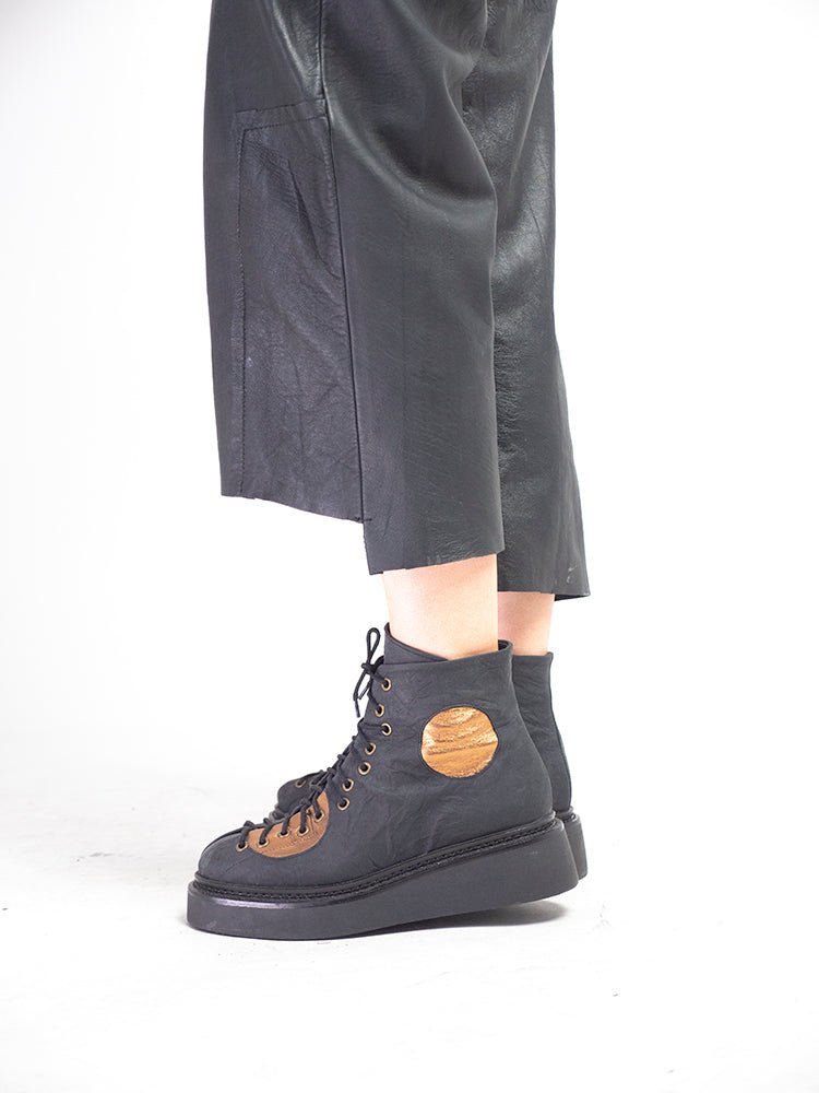 PapuceiPapuccei Sol Circle Leather BootsFootwearBlack Bronze - Blue Water Clothing
