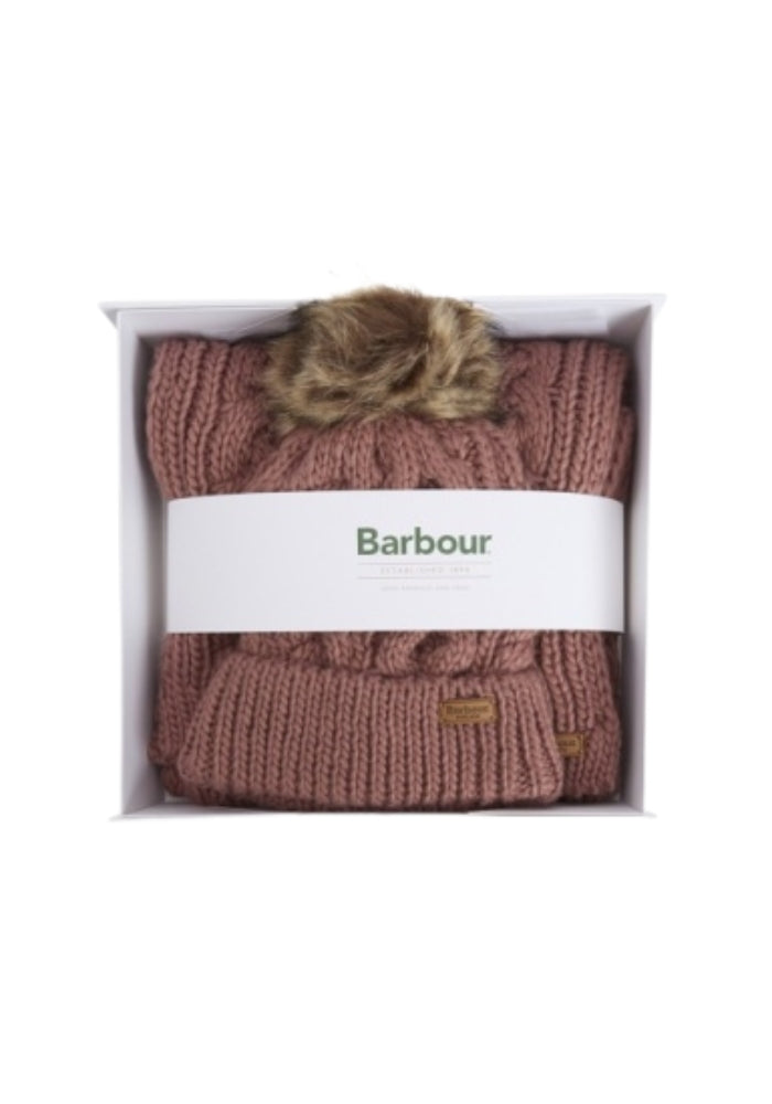 Barbour Penshaw Beanie Hat And Scarf Gift Set