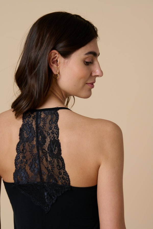 CulturePoppy Lace Singlet Old style MiloVestsBlack - Blue Water Clothing