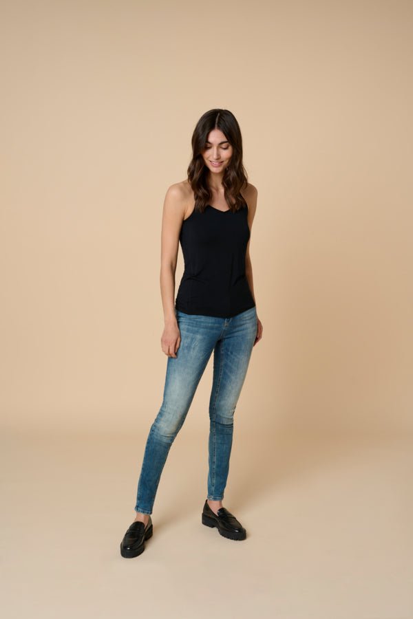 CulturePoppy Lace Singlet Old style MiloVestsBlack - Blue Water Clothing