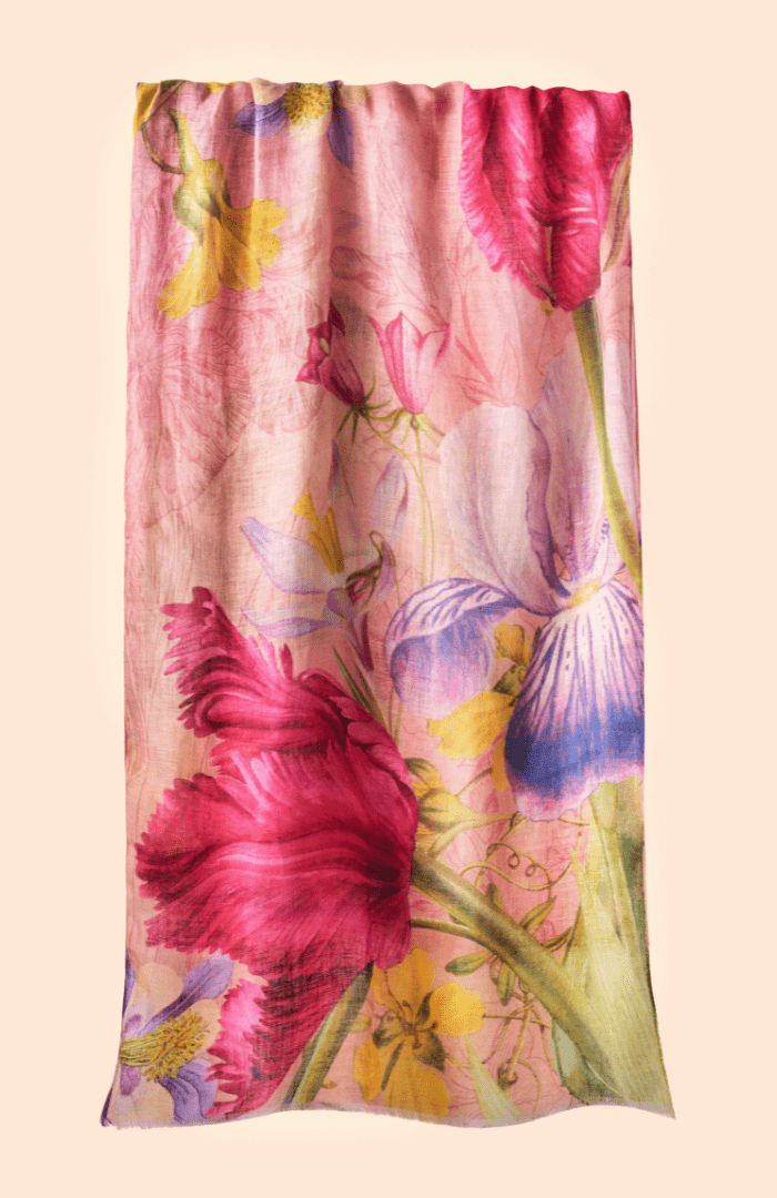 PowderPowder Floral Study Linen/Cotton Mix Scarf - PetalAccessories - Blue Water Clothing