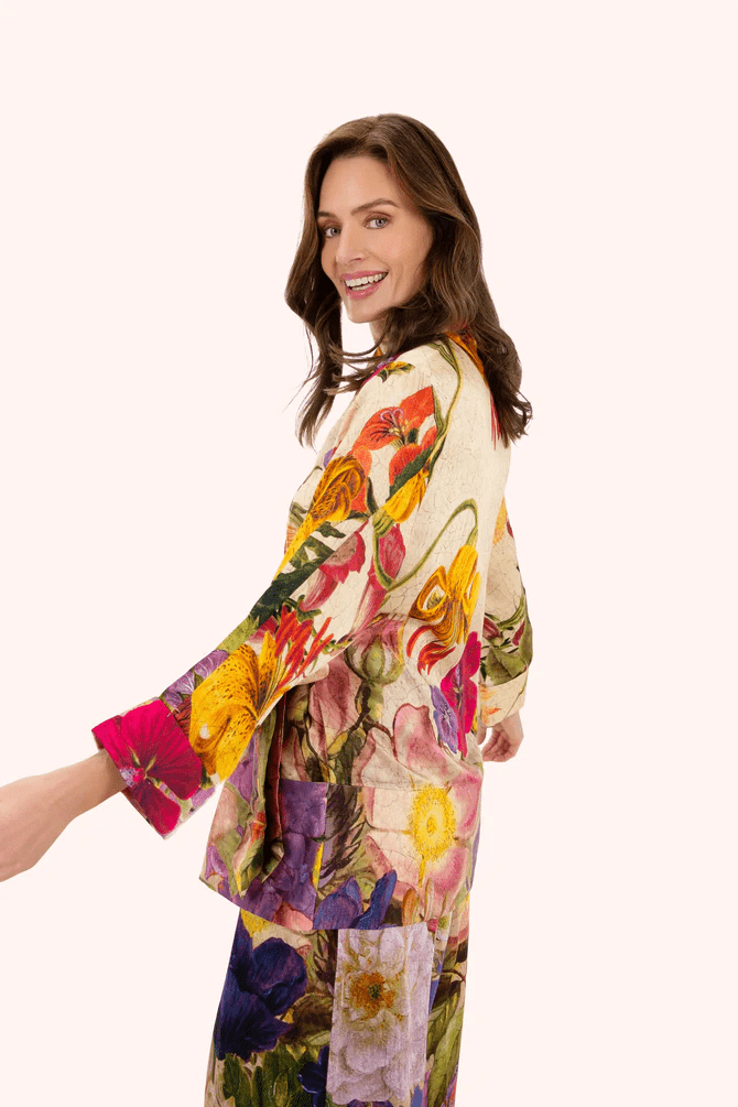 PowderPowder Luxury Co - ords Cream PosyTops - Blue Water Clothing