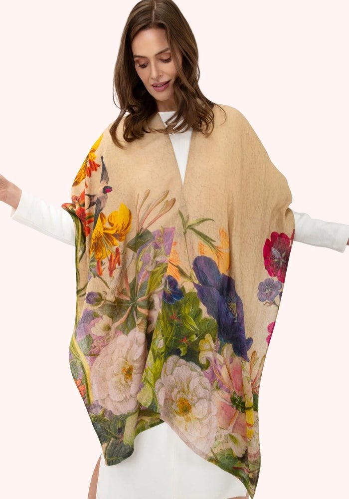 PowderPowder Wool Wrap Around Autumn Cream PosyAccessories - Blue Water Clothing