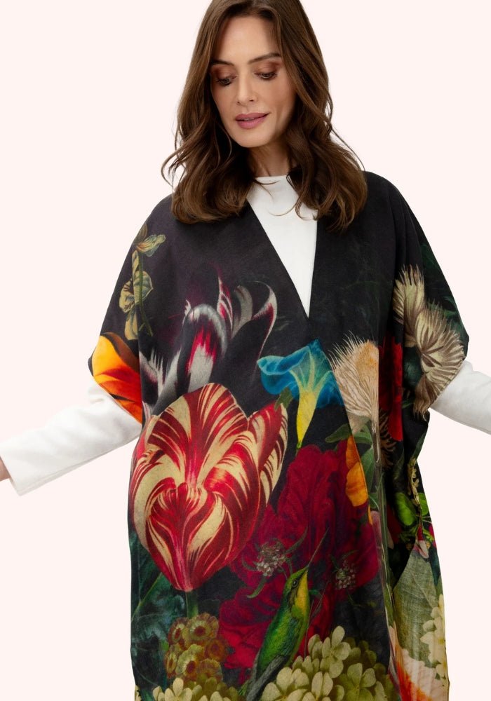 PowderPowder Wool Wrap Around Opulant Florals ChocolateAccessories - Blue Water Clothing