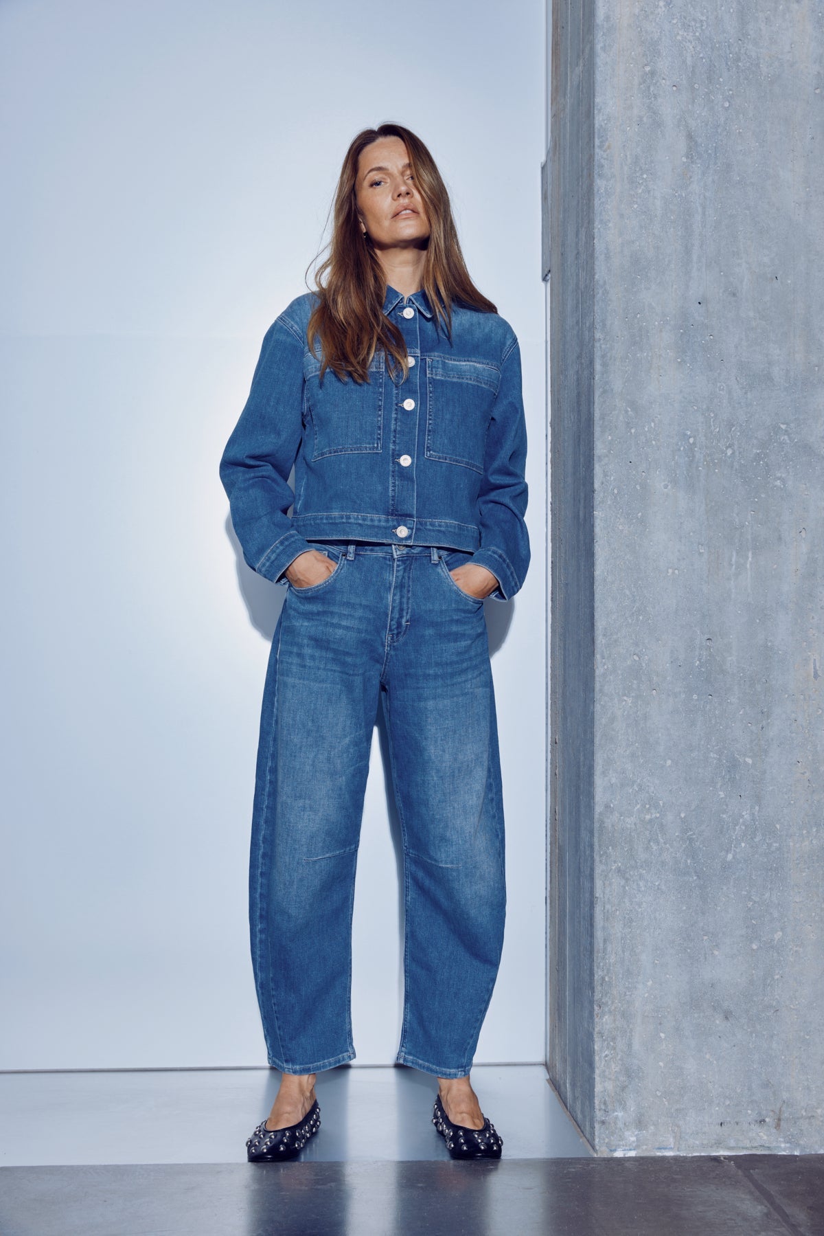 Pulz JeansPulz Jeans PZANNI High Waist Jeans Barrel LegBottomsMedium Blue Denim - Blue Water Clothing