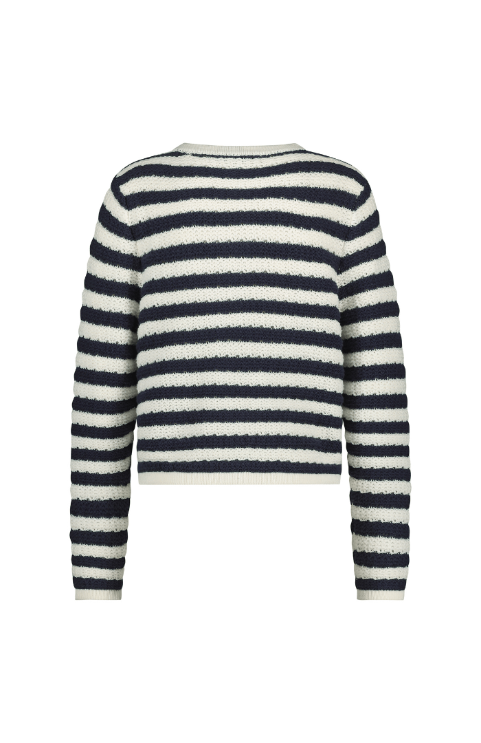 Red ButtonRed Button Danelle Stripe CardiganClothingEcru Navy - Blue Water Clothing