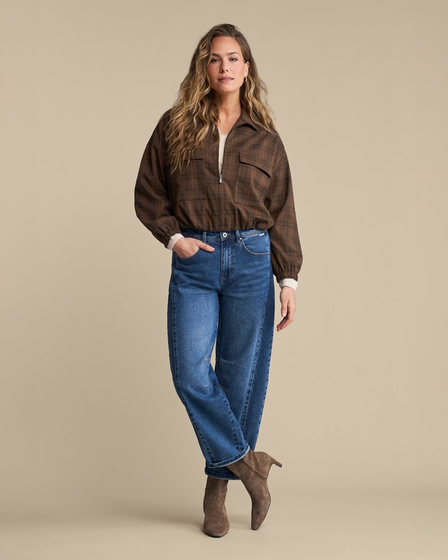 Red ButtonRed Button Avy CheckCoatBrown-Blue Checkered - Blue Water Clothing