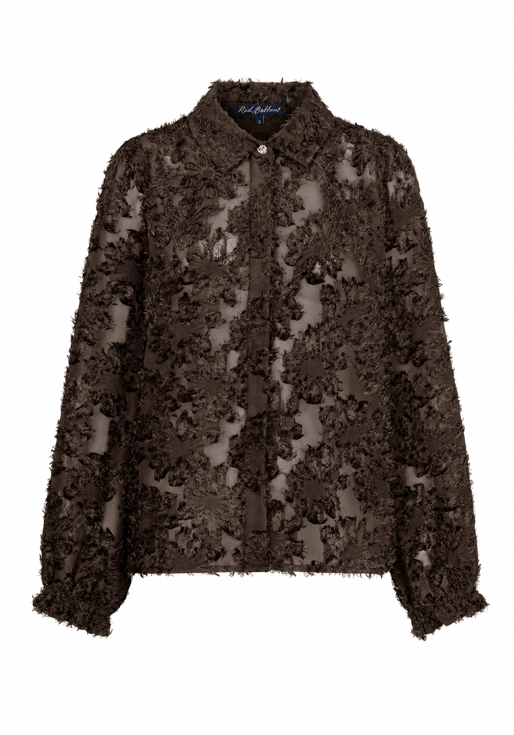 Red ButtonRed Button Blouse FringesBlouseBrown - Blue Water Clothing