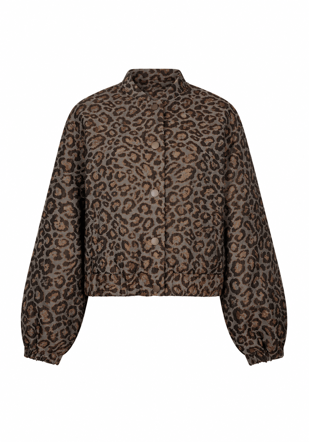 Red ButtonRed Button Bomber Jacquard lurexJacketGrey Brown Leopard - Blue Water Clothing