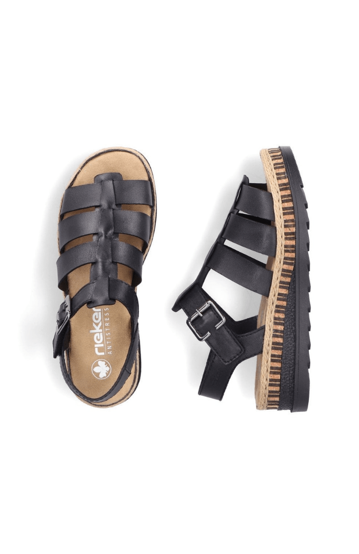 RiekerRieker Hook & Loop Sandals V7904FootwearBlack - Blue Water Clothing