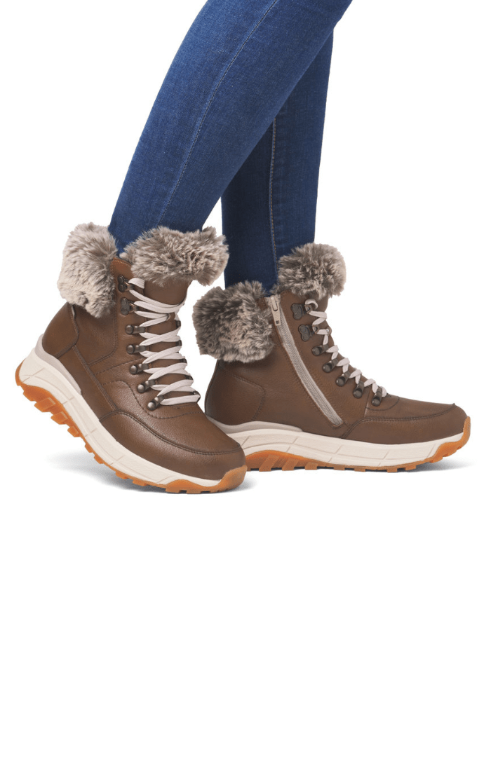 Rieker Lambs Wool Lined Lace Boot - Blue Water Clothing